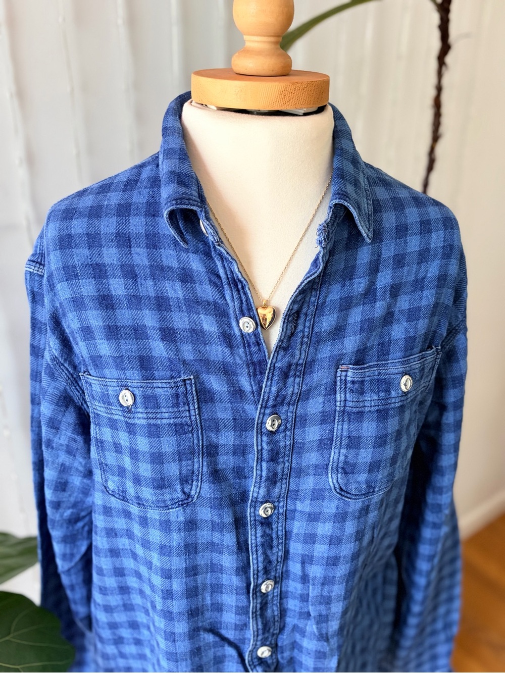Polo Ralph Lauren Blue Plaid Button Down | Oversized Women’s L | 100% Cotton